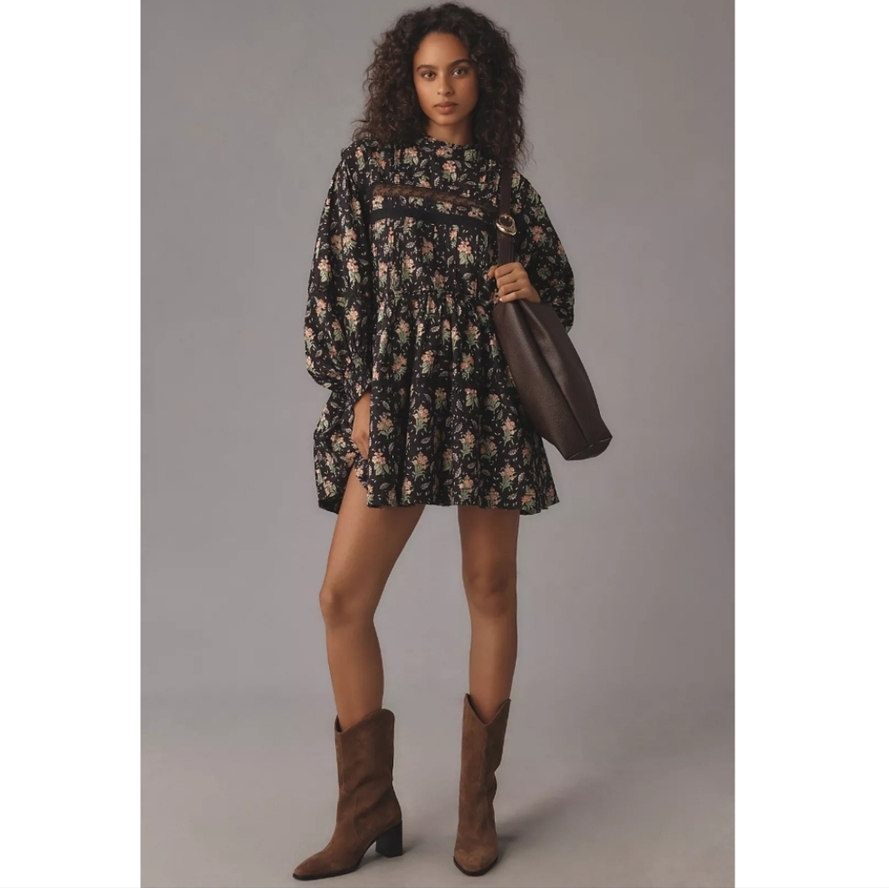 Pilcro Long-Sleeve Mock-Neck Swing Mini Dress Anthropologie 1X - Picture 16 of 16